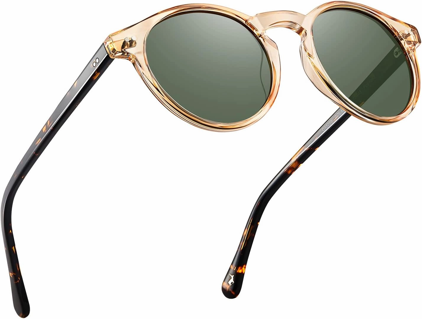 CARFIA Round Acetate Mens Sunglasses Polarized UV Protection Classic Retro Sun Glasses CA5289L