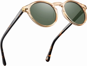 CARFIA Round Acetate Mens Sunglasses Polarized UV Protection Classic Retro Sun Glasses CA5289L