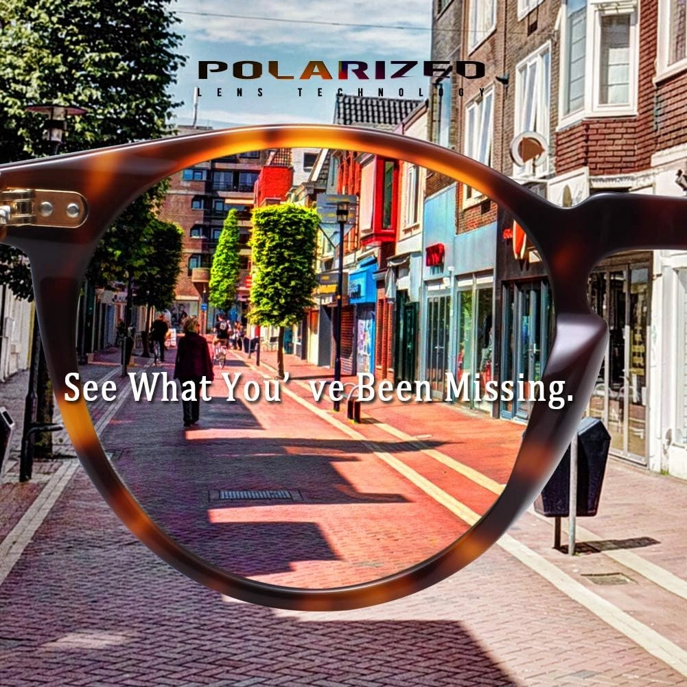 CARFIA Round Acetate Polarized Sunglasses for Women Small Face UV Protection with Leather Case CA5288