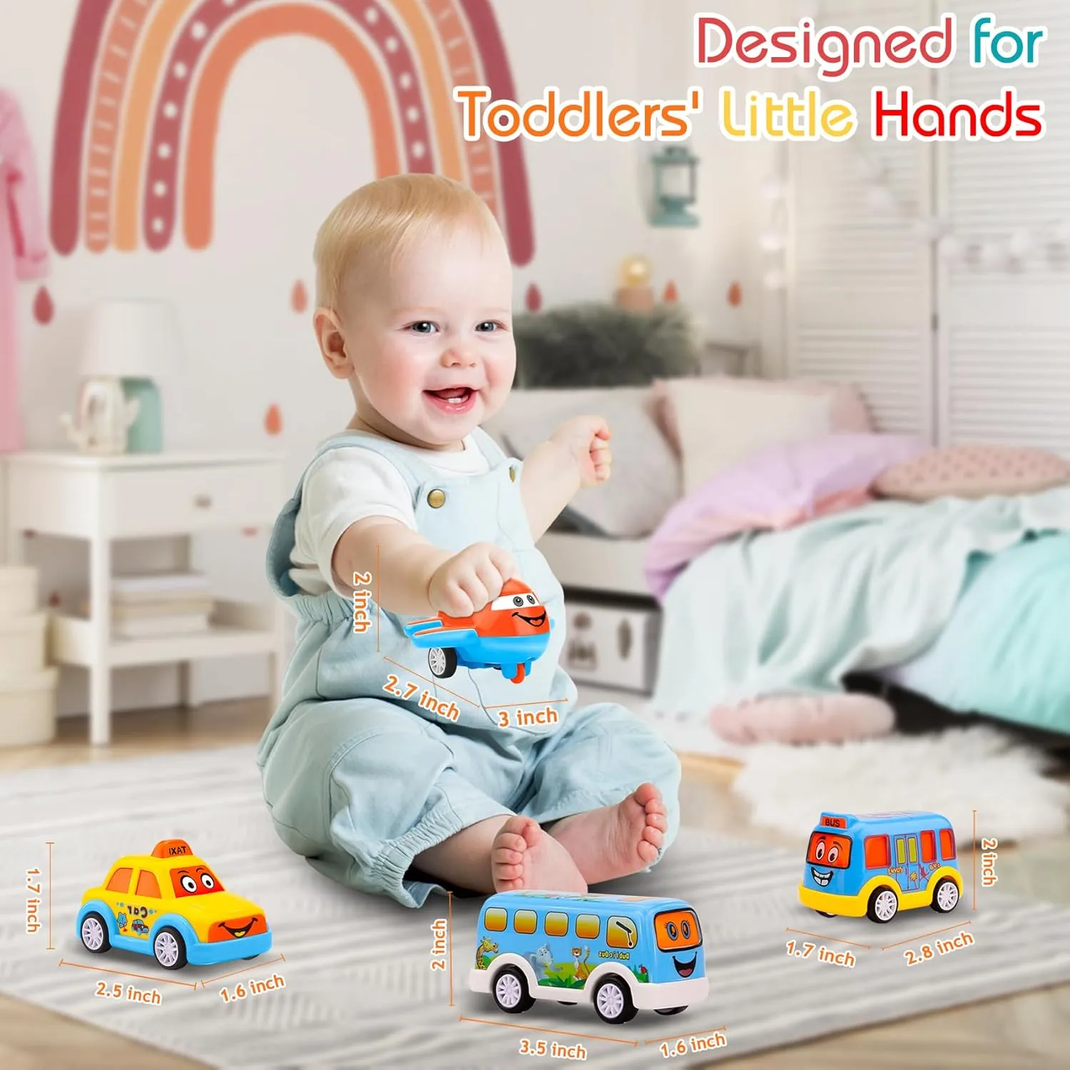 Carrier Truck Toddler Toys Car: Transport Toy for 1 2 3 4 Year Old Boys Girls 18 Month 5-in-1 Kid Playset Gifts for Preschool Birthday Christmas