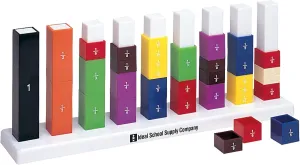 Carson Dellosa 51-Piece STAX Fraction Manipulatives Set, Math Cubes Covering 1/12 to Whole Numbers, Hands-On Learning, Homeschool and Classroom Must Haves