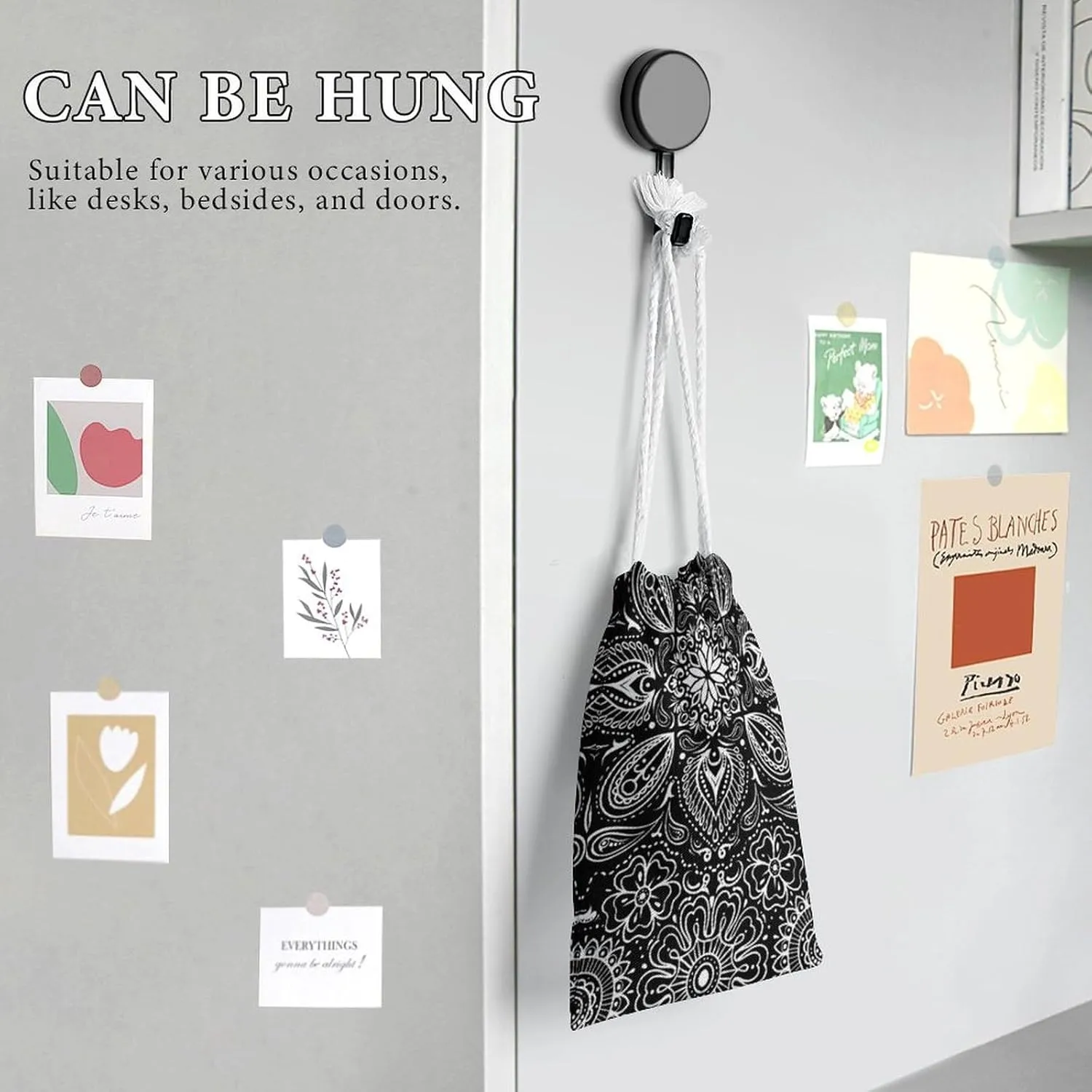 Cartoon Mushrooms Portable Large Capacity Canvas Drawstring Storage Bag