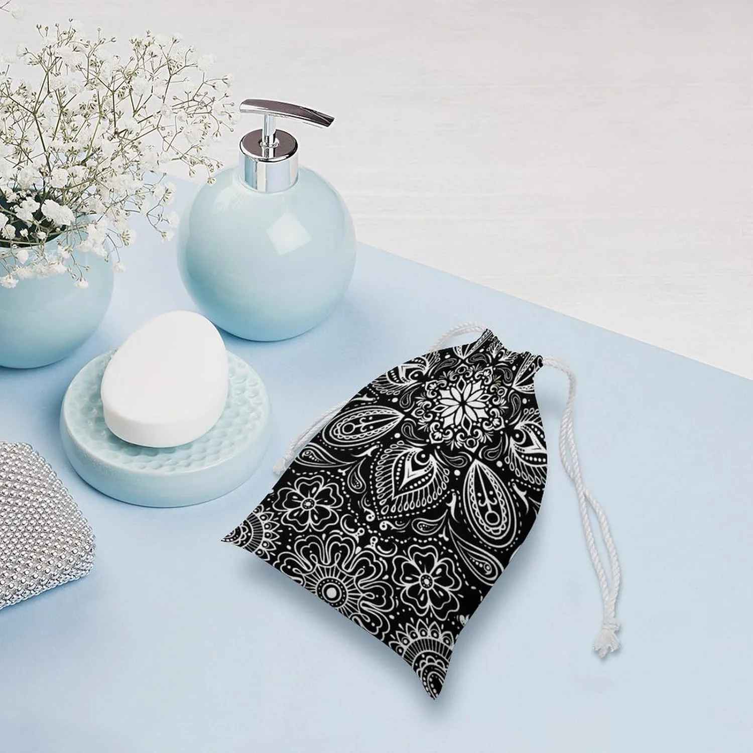 Cartoon Mushrooms Portable Large Capacity Canvas Drawstring Storage Bag