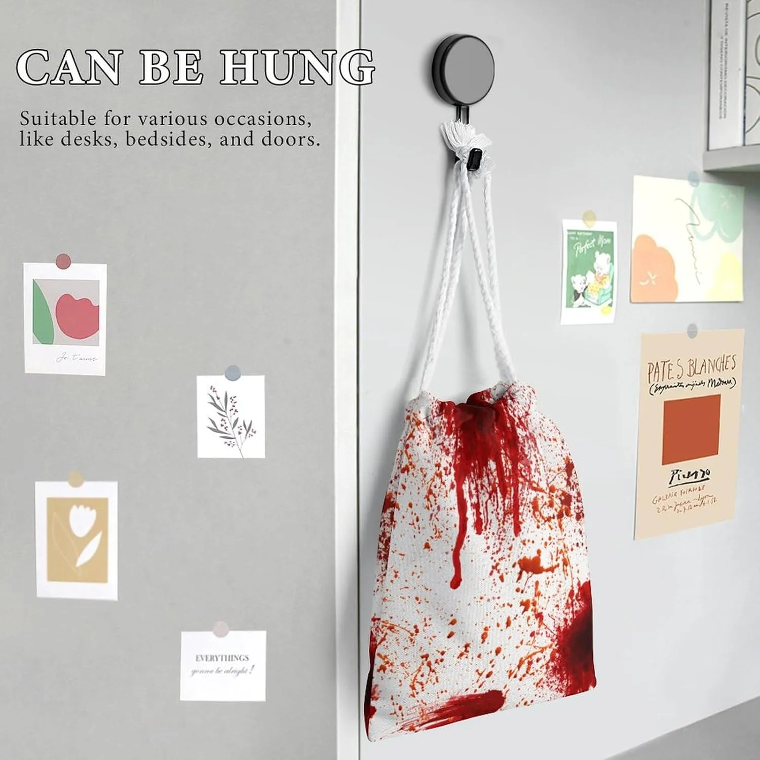 Cartoon Mushrooms Portable Large Capacity Canvas Drawstring Storage Bag