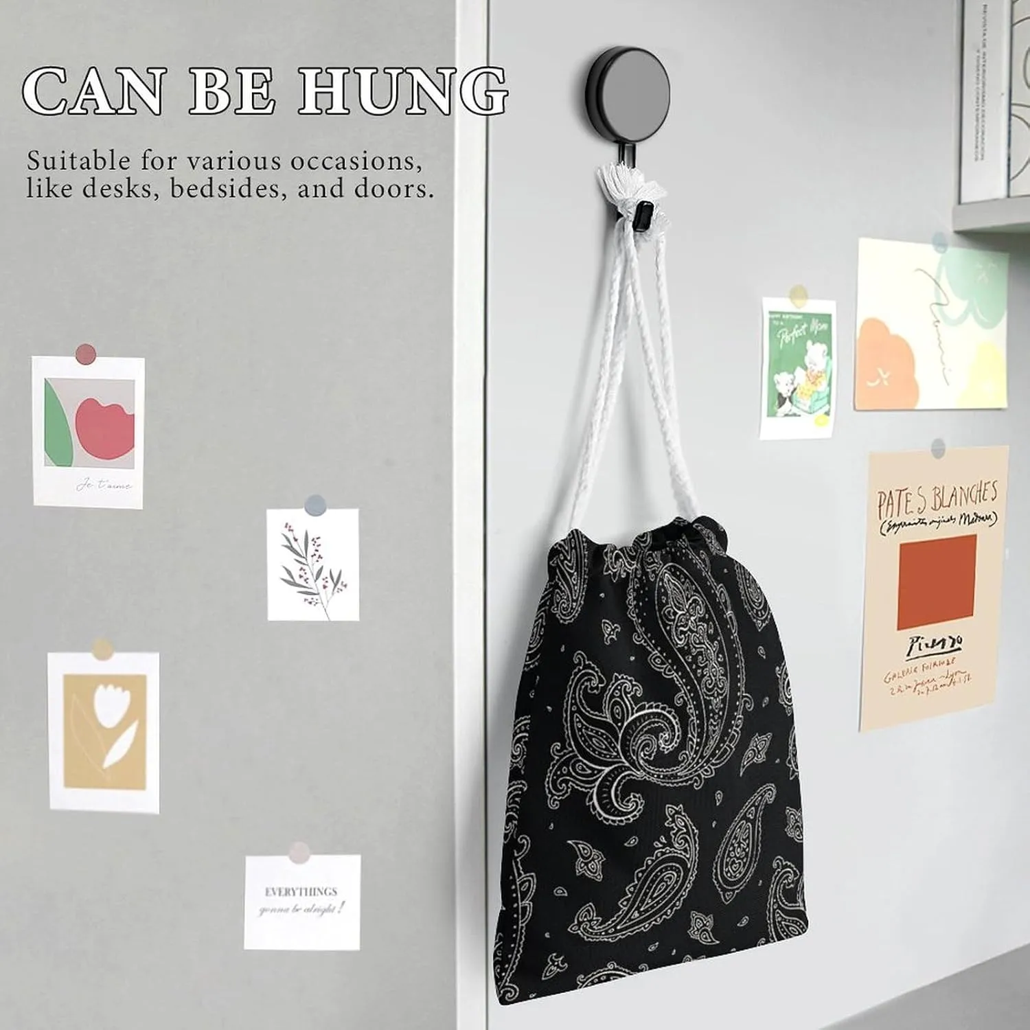Cartoon Mushrooms Portable Large Capacity Canvas Drawstring Storage Bag