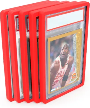 CASEMATIX Graded Card Bumper Guards Compatible with Yugioh, MTG, Pokemon PSA Graded Cards, Includes 5 Graded Card Storage Display Sleeve Protectors