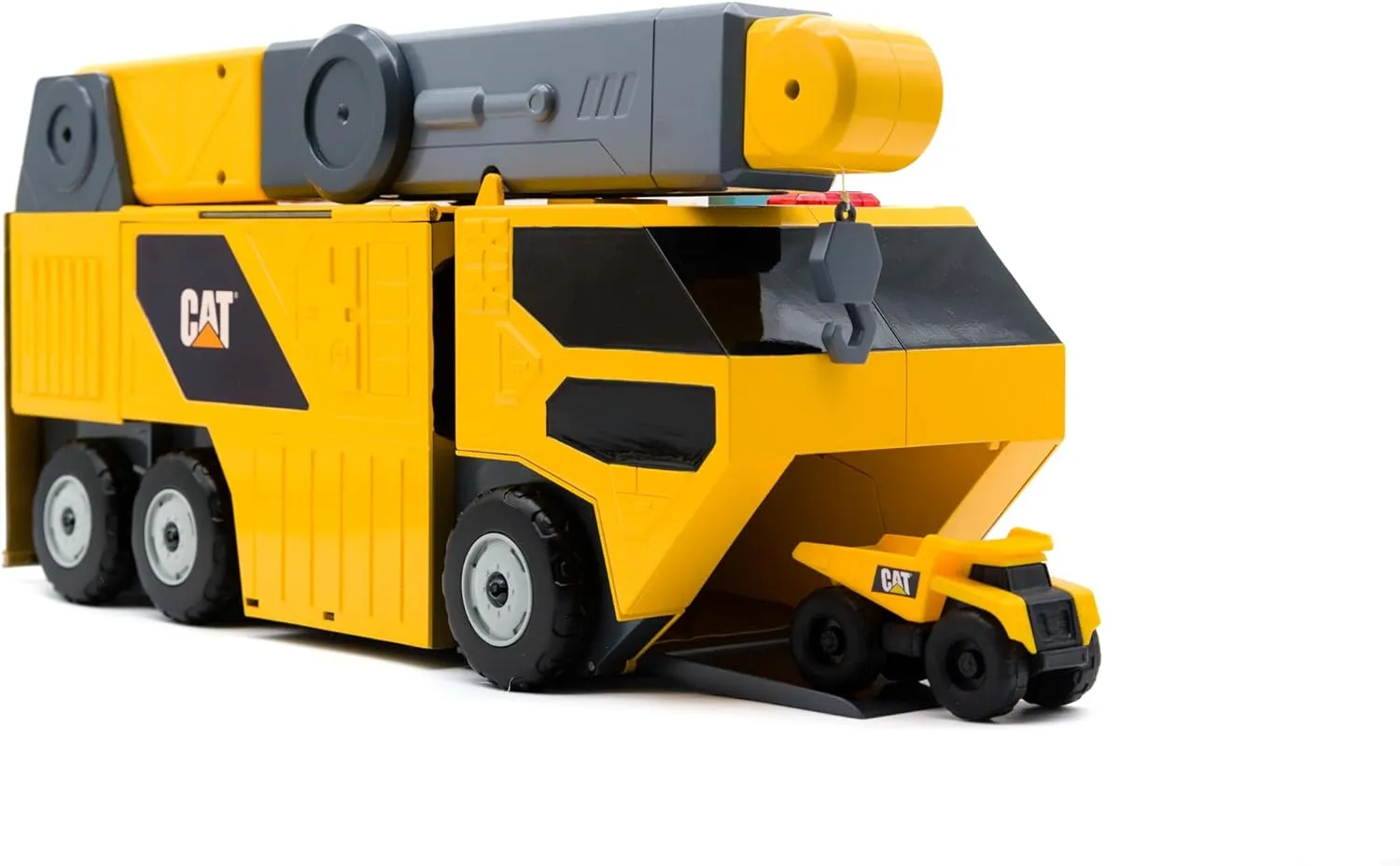 CAT Construction Toys CAT Little Machines Jumbo Crane Construction Playset | Realistic Lights & Sounds | Working Crane, Ages 3  | Over 30 Piece Construction Set