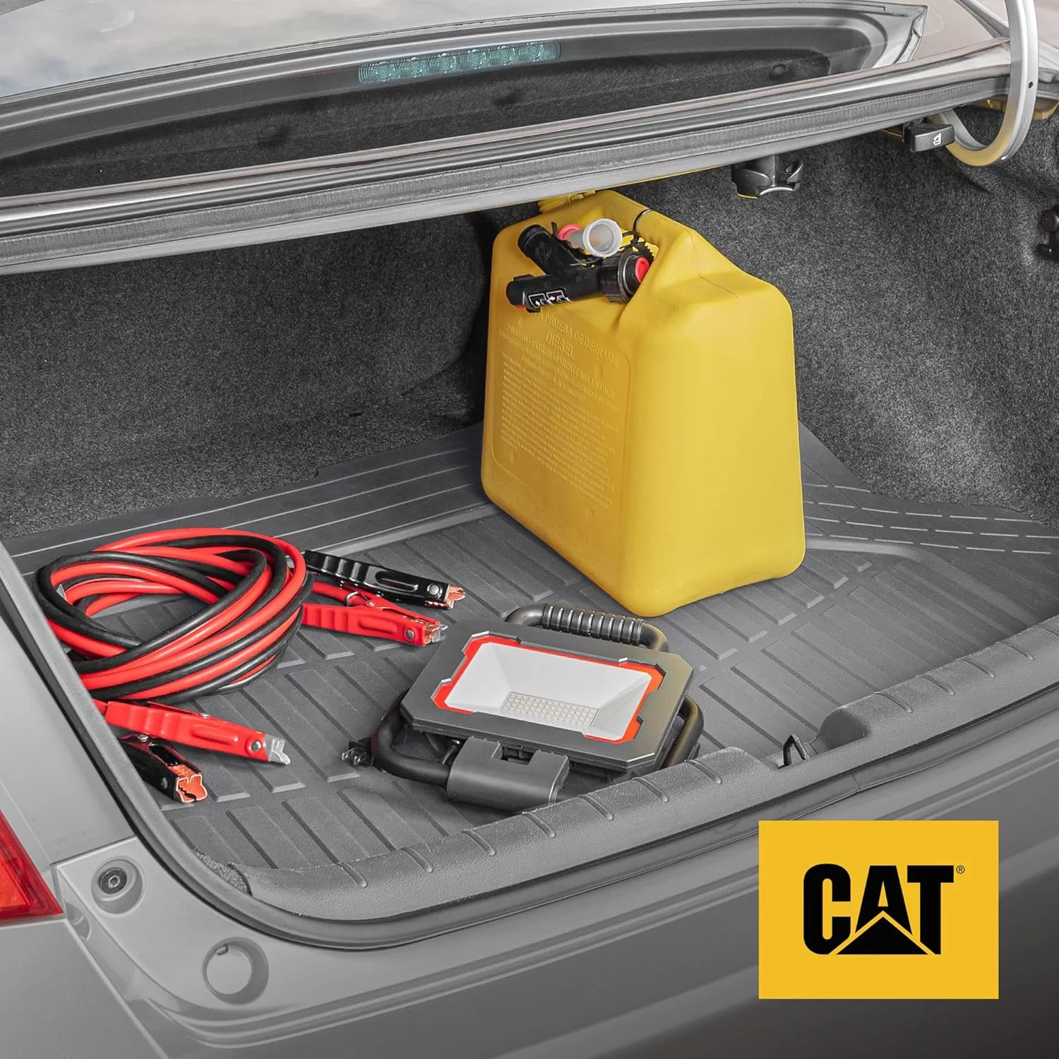 CAT Heavy Duty SUV Gray Cargo Liner & Car Trunk Mat - Universal Trimmable All Weather Cargo Mats for Back of SUV - SUV Trunk Mat & Carpet Cover Trunk Liner - Cargo Cover Trunk Cover 53" x 36.25"