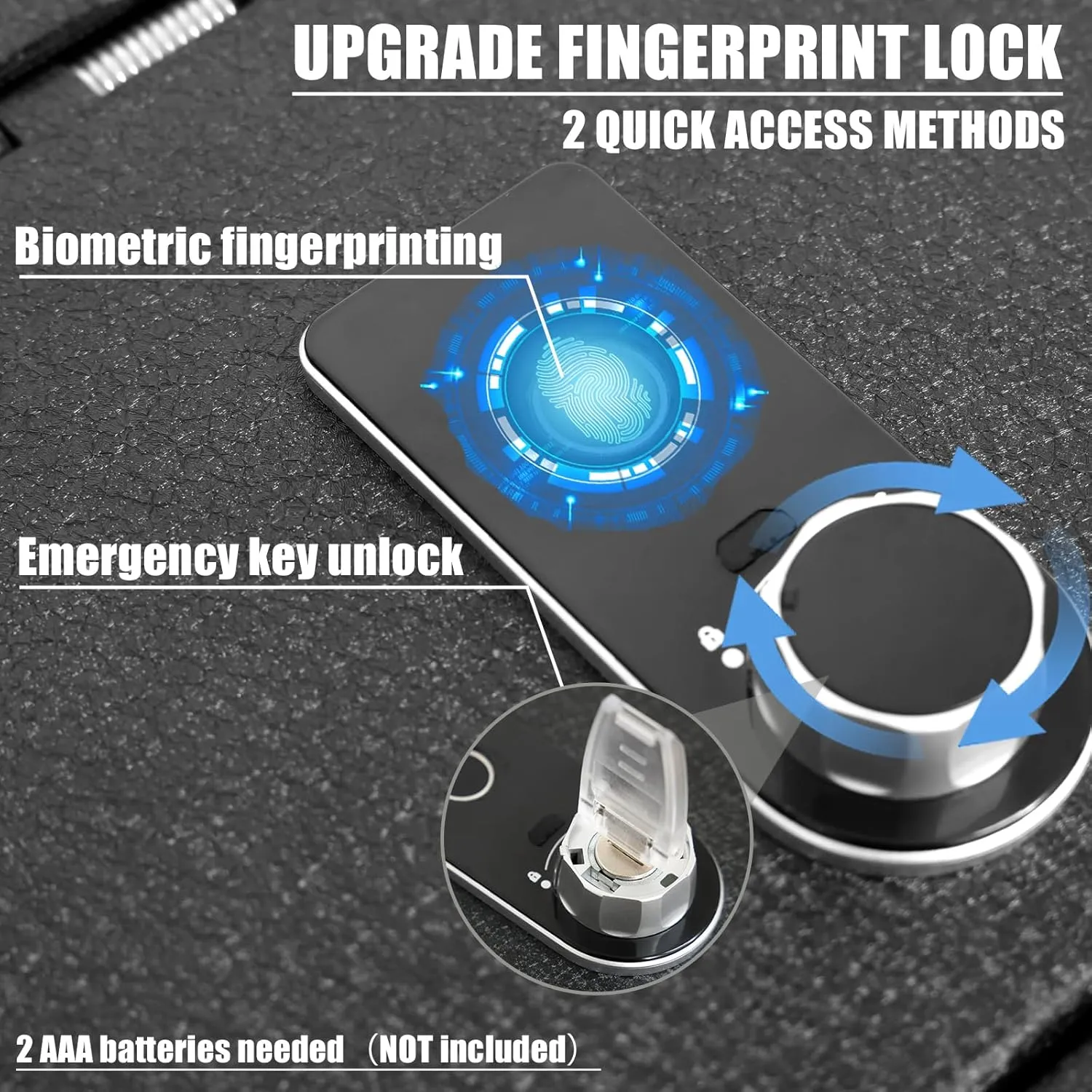 Center Console Safe Gun Safe, WASAI Premium In-vehicle Console Gun Vault Lockbox Compatible with 2021-2025 Tesla Model X/Model S, Fingerprint Lock with Backup Key.