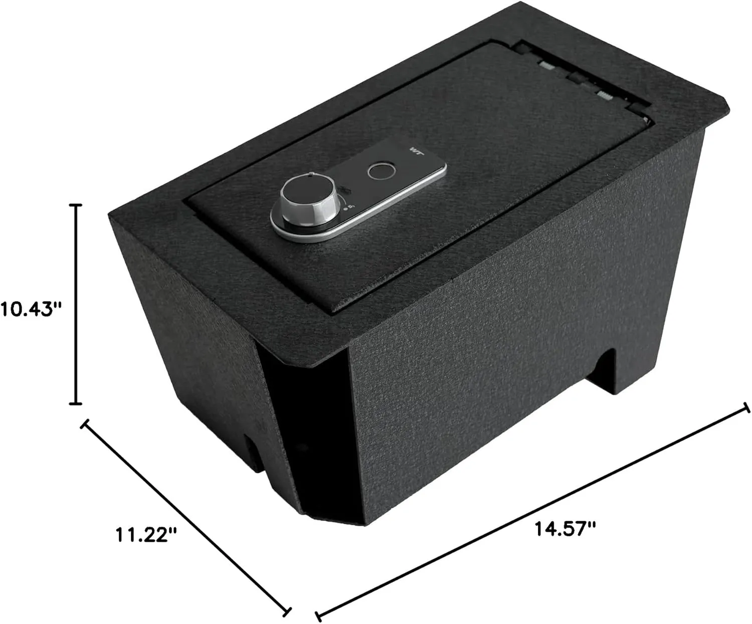 Center Console Safe Gun Safe, WASAI Premium In-vehicle Console Gun Vault Lockbox Compatible with 2022-2025 Toyota Tundra, 2023-2025 Toyota Sequoia, Fingerprint Lock with Backup Key.