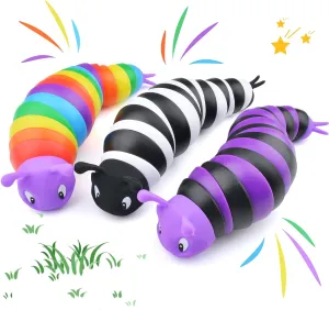 Cevioce Fidget Slug Toy, Sensory Slug Fidget Toys for Kids & Adults, 3 PCS Autism Sensory Toys for Autistic Children Toddlers, Toddler Toys - 3 4 5 6 7 8  Year Old Girl Boy Birthday Gifts A