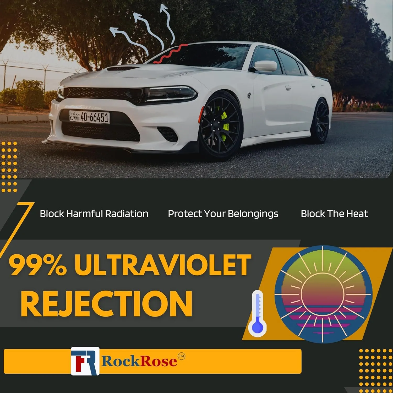 Charcoal 2PLY Nano Ceramic 75% VLT Car Tint 20 in x 25 FT Professional Window Tint Heat, UV 99%, and IRR 85% to 90% Tint for Cars or Building Adhesive Film Easy Shrink, Plotter Friendly