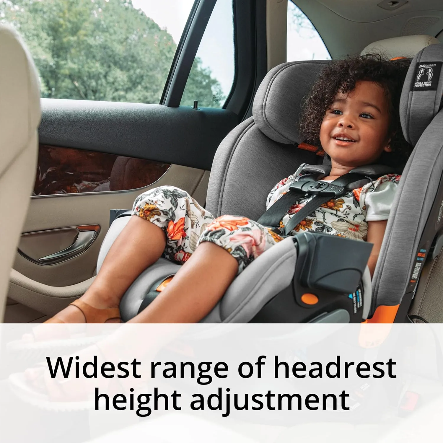 Chicco OneFit ClearTex All-in-One Car Seat, Slim Design, Rear-Facing Seat for Infants 5-40 lbs., Forward-Facing 25-65 lbs., Booster 40-100 lbs., Convertible Car Seat | Lilac/Purple