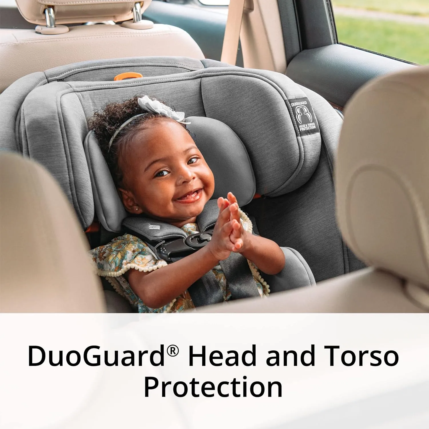 Chicco OneFit ClearTex All-in-One Car Seat, Slim Design, Rear-Facing Seat for Infants 5-40 lbs., Forward-Facing 25-65 lbs., Booster 40-100 lbs., Convertible Car Seat | Lilac/Purple