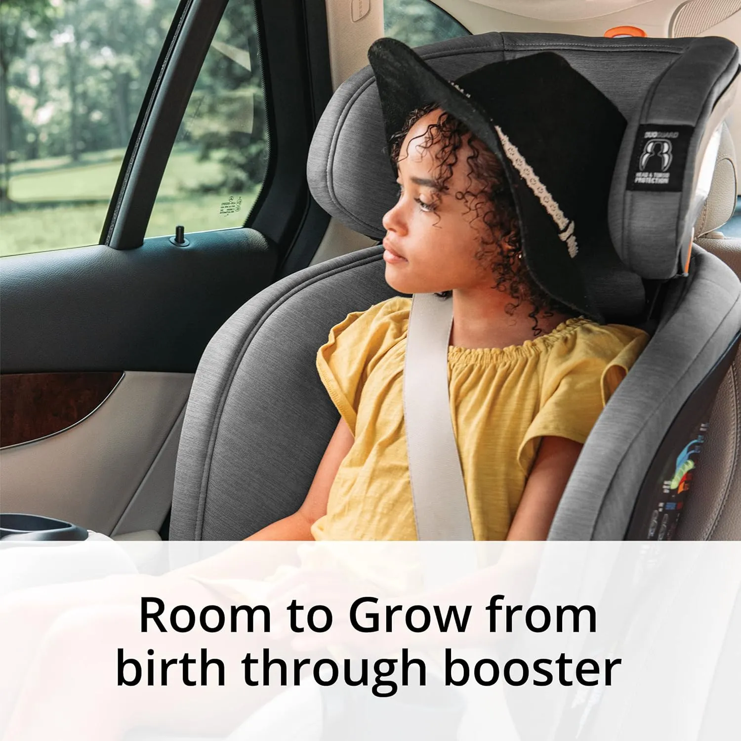 Chicco OneFit ClearTex All-in-One Car Seat, Slim Design, Rear-Facing Seat for Infants 5-40 lbs., Forward-Facing 25-65 lbs., Booster 40-100 lbs., Convertible Car Seat | Lilac/Purple