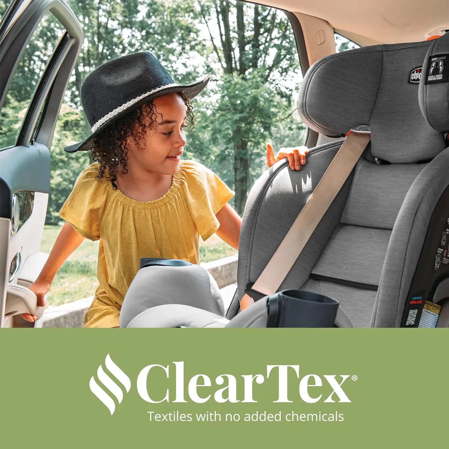 Chicco OneFit ClearTex All-in-One Car Seat, Slim Design, Rear-Facing Seat for Infants 5-40 lbs., Forward-Facing 25-65 lbs., Booster 40-100 lbs., Convertible Car Seat | Lilac/Purple