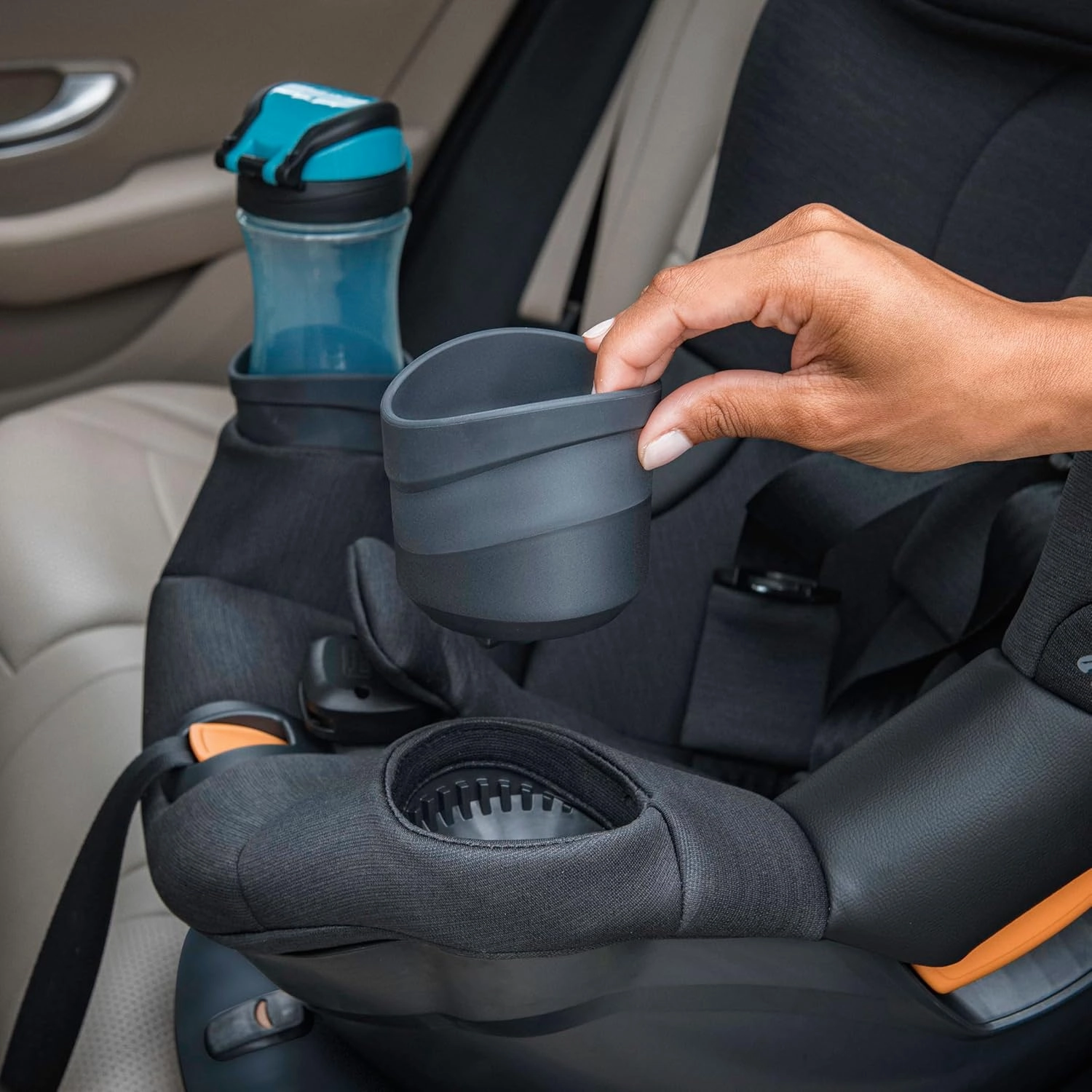 Chicco Fit360 ClearTex Rotating Convertible Car Seat with 360 Degree Rotation for Rear-Facing and Forward-Facing Usage, LeverLock Self-Tensioning Lock System | Black/Black
