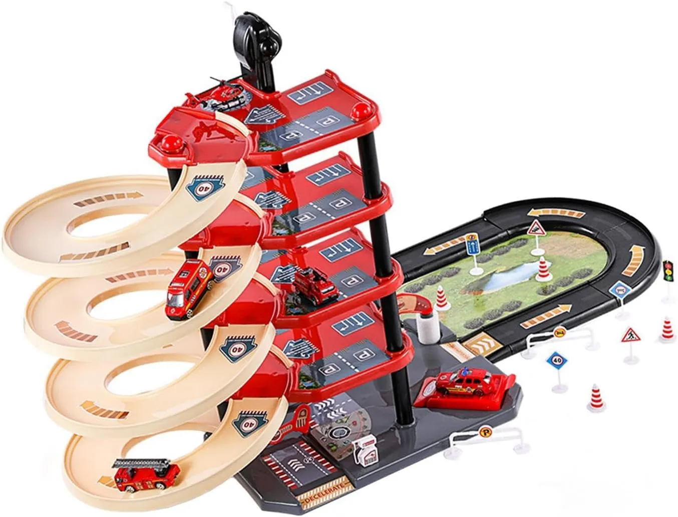 Children's Race Track Adventure Set for Ages 2 to 4 with Flexible Design, with 4 Cars
