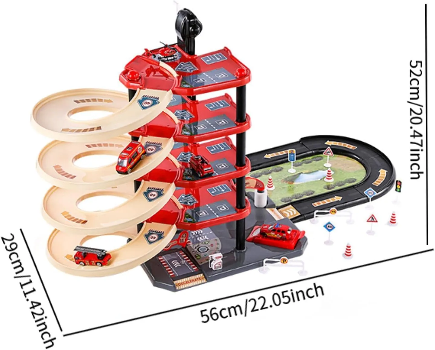 Children's Race Track Adventure Set for Ages 2 to 4 with Flexible Design, with 4 Cars