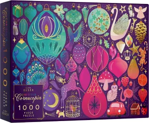 Christmas Puzzle - Christmas Cornucopia | Christmas Puzzles 1000 Pieces | Puzzles for Adults 1000 Pieces and Up | Puzzle Jigsaws Size 28 x 20 inches | Elena Essex Puzzles