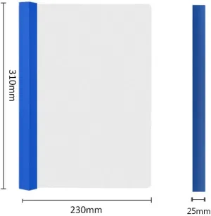 Clear Report Covers with Solid Color 25mm Sliding Bar (20C, 200-sheet Capacity), Transparent Resume Presentation File Folders Organizer Binder, for Letter/A4 Size Paper, 10 Pcs, Solid White