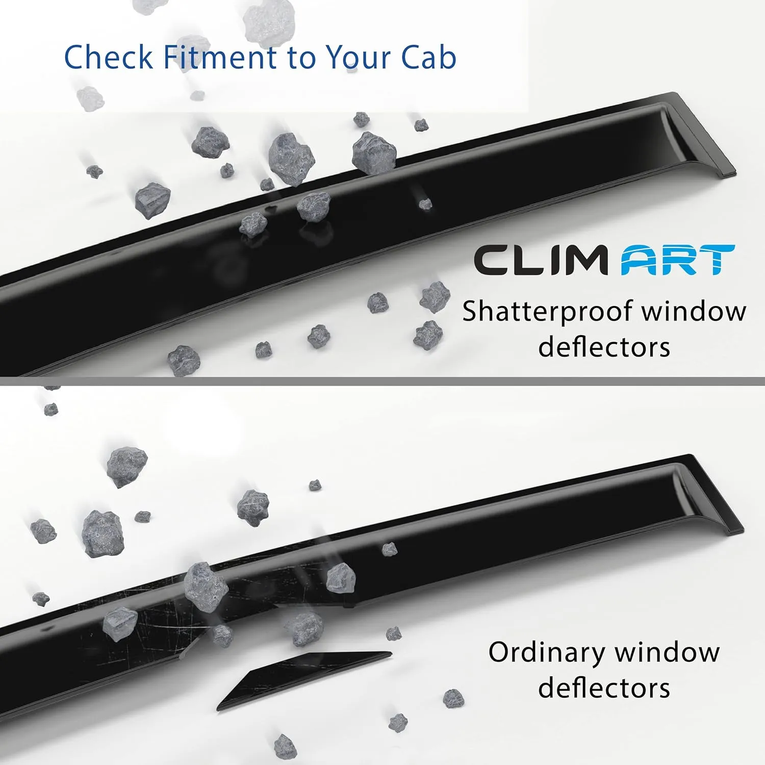 CLIM ART in-Channel Incredibly Durable Rain Guards for Chevrolet (Chevy) Avalanche 2007-2013, Original Window Deflectors, Vent Window Visors, Vent Deflector, 4 pcs. - 607179