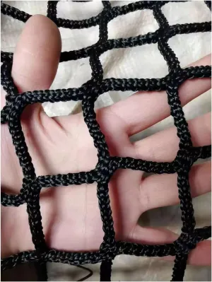 Climbing Cargo Net,5cm/4mm Black Square Hole Net Double Layers Playground Safety Net Polyester Kids Climbing Rope Bridge,2MX6M(6.6X19.7FT)