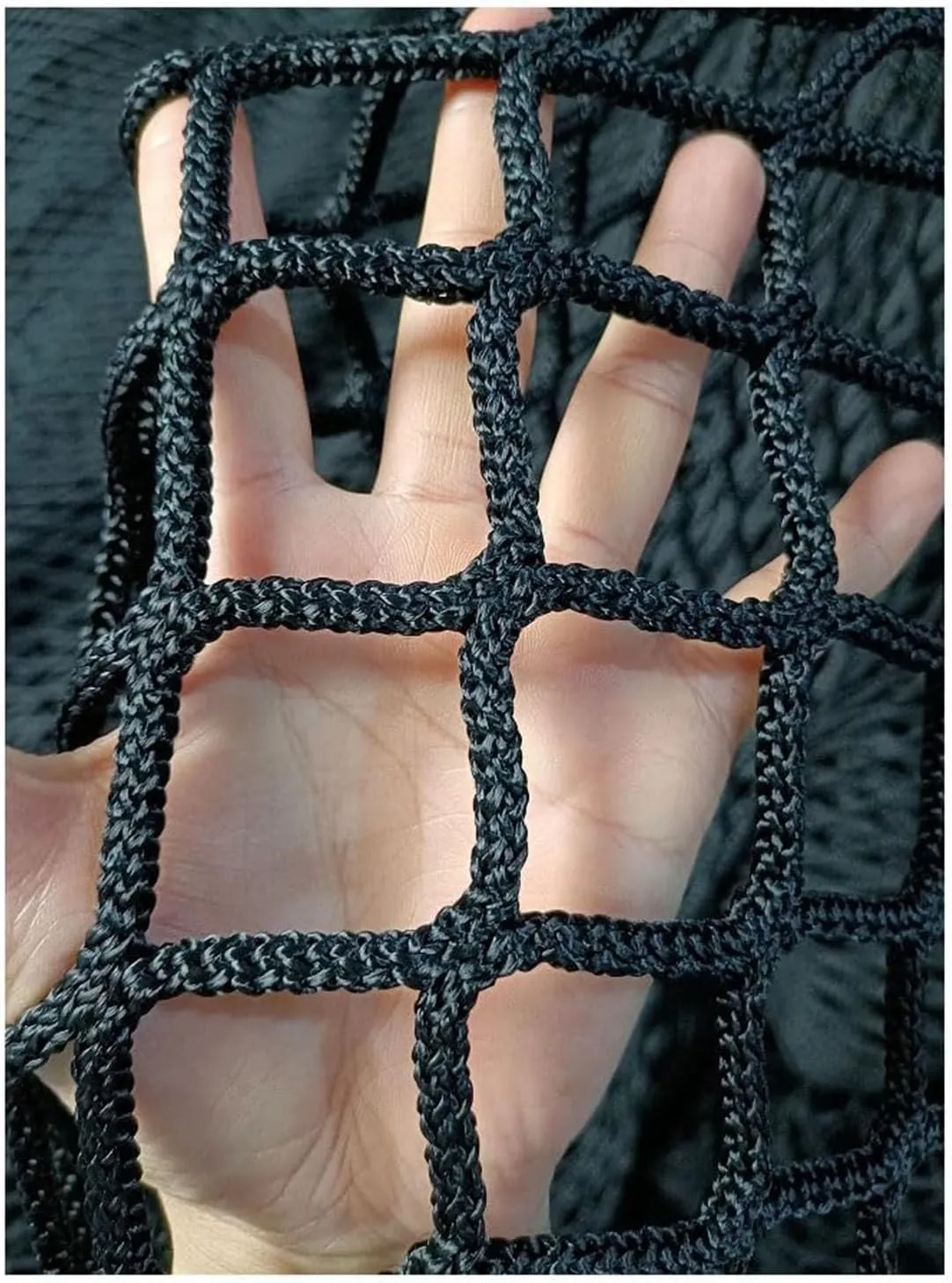 Climbing Cargo Net,5cm/4mm Black Square Hole Net Double Layers Playground Safety Net Polyester Kids Climbing Rope Bridge,2MX6M(6.6X19.7FT)