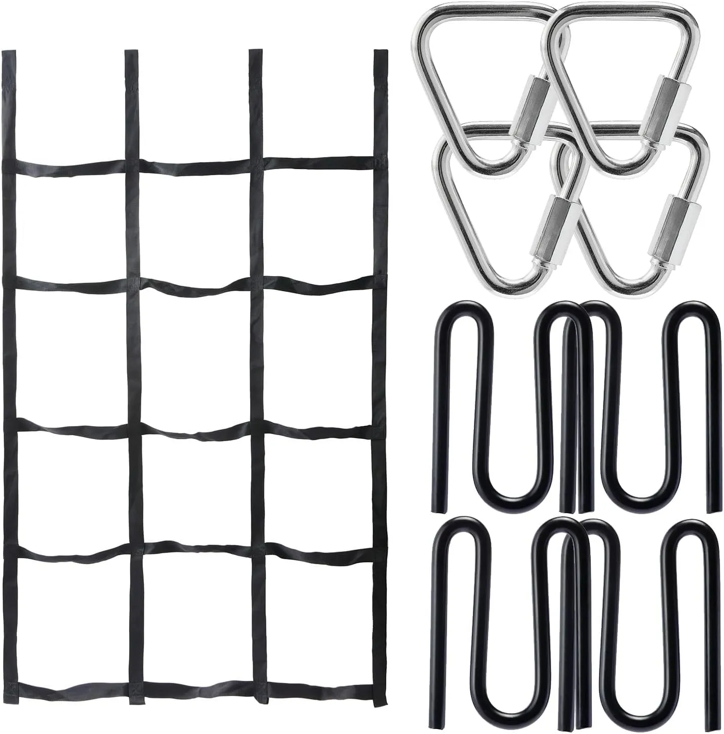 Climbing Net for Monkey Line, Gorilla Line, and Ninja Warrior Obstacle Courses, Durable Expansion Kit with Buckles and Carabiners, Easy Installation for Safe and Versatile Training
