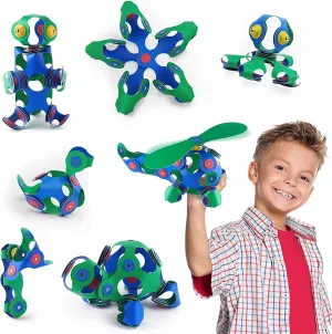 Clixo Crew 30 Piece Pack - The Flexible, Durable, Imagination-Boosting Magnetic Building Toy - Modern, Modular Designs for Hours of STEM Play. A Multi-Sensory Magnet Toy Experience Anywhere! Ages 4-99