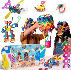 Clixo Family Pack – 150-Piece Flexible Magnetic Building Toy for Creative Family Play | STEAM Learning, Open-Ended Play. Perfect for Collaborative Fun, Travel, and Educational Bonding. Ages 4 