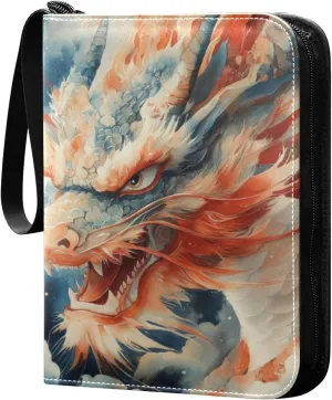 Close-up Dragon Painting Card Binder, 400 Pockets Card Holder with 50 Sleeves, Sturdy Card Holder Folders for Game Cards & Sports Cards