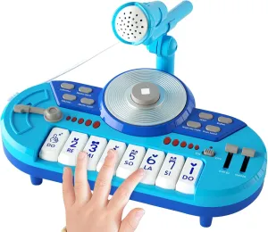 COLOR TREE Kids Piano Keyboard, 8 Keys Multifunction Electric Keyboard Piano for Kids, Portable Electronic Keyboards for Beginners Musical Toy for 3 4 5 6 Year Old Boys Girls, Blue