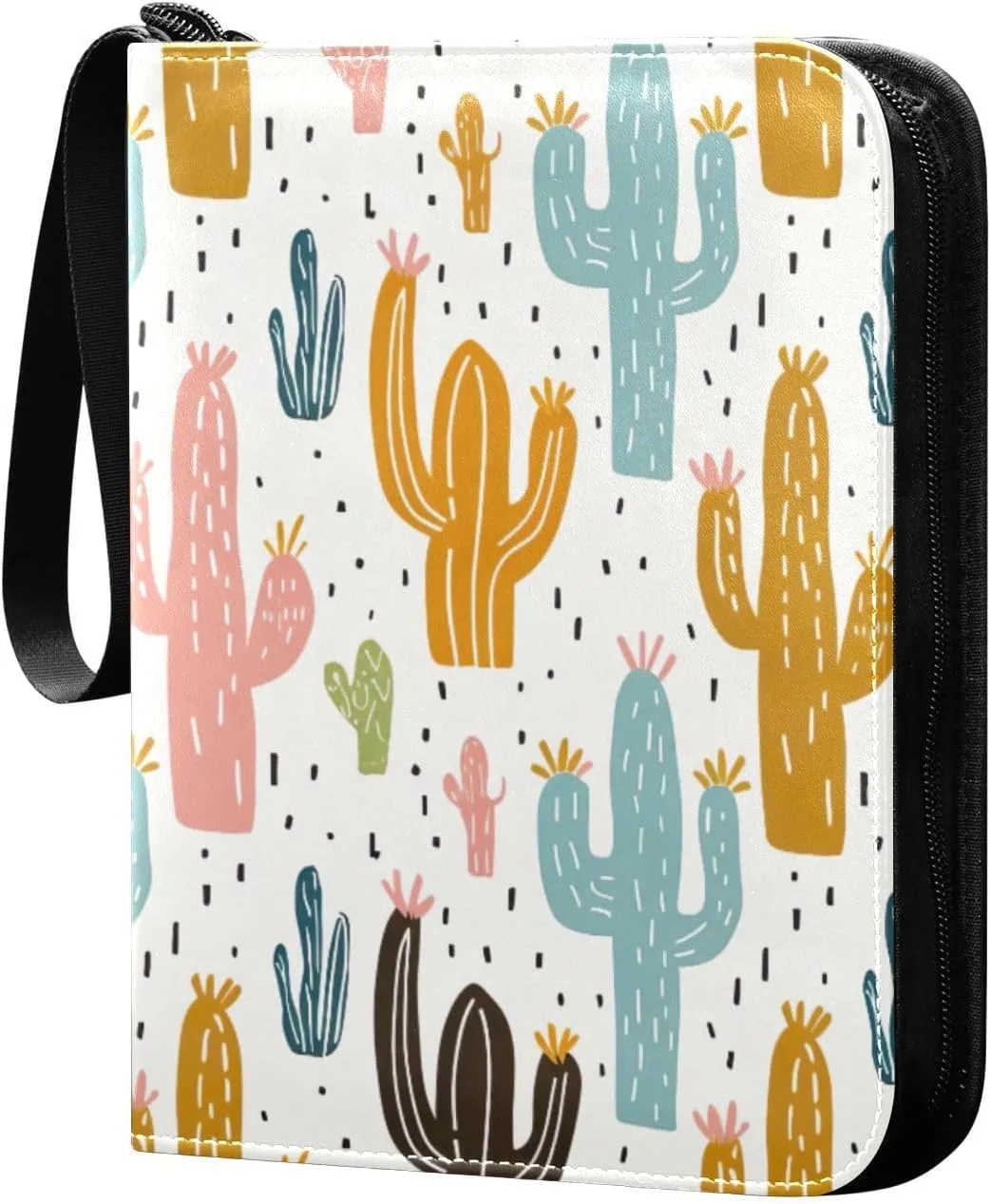 Colorful Cactus Card Binder, 400 Pockets Card Holder with 50 Sleeves, Sturdy Card Holder Folders for Game Cards & Sports Cards