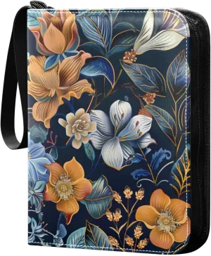 Colorful Paisley Floral Card Binder, 400 Pockets Card Holder with 50 Sleeves, Sturdy Card Holder Folders for Game Cards & Sports Cards