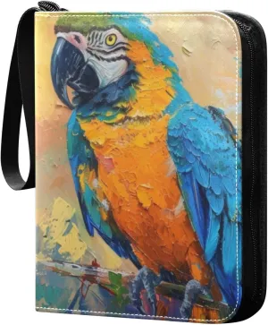 Colorful Parrot Card Binder, 400 Pockets Card Holder with 50 Sleeves, Sturdy Card Holder Folders for Game Cards & Sports Cards