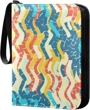 Colorful Tiled Design Card Binder, 400 Pockets Card Holder with 50 Sleeves, Sturdy Card Holder Folders for Game Cards & Sports Cards