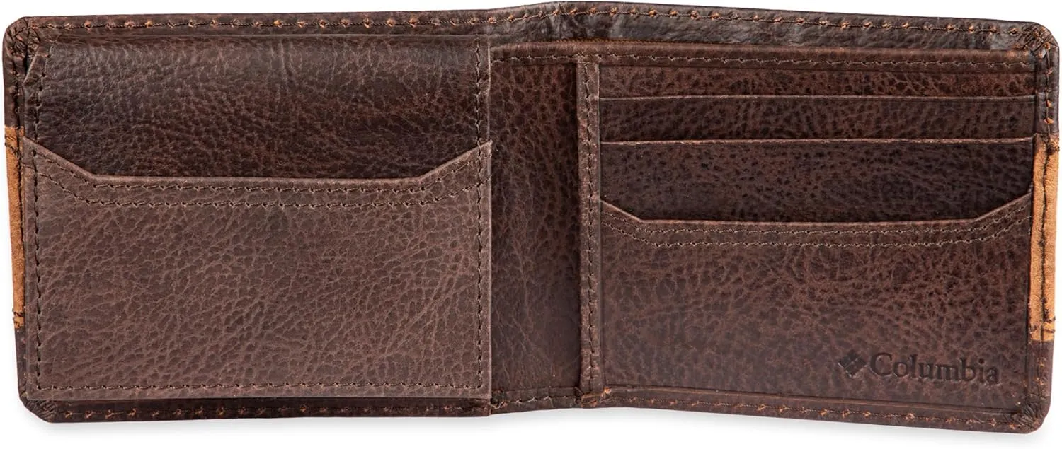 Columbia Men's Everyday Bifold Wallet-Multiple Card Slots, Id Window
