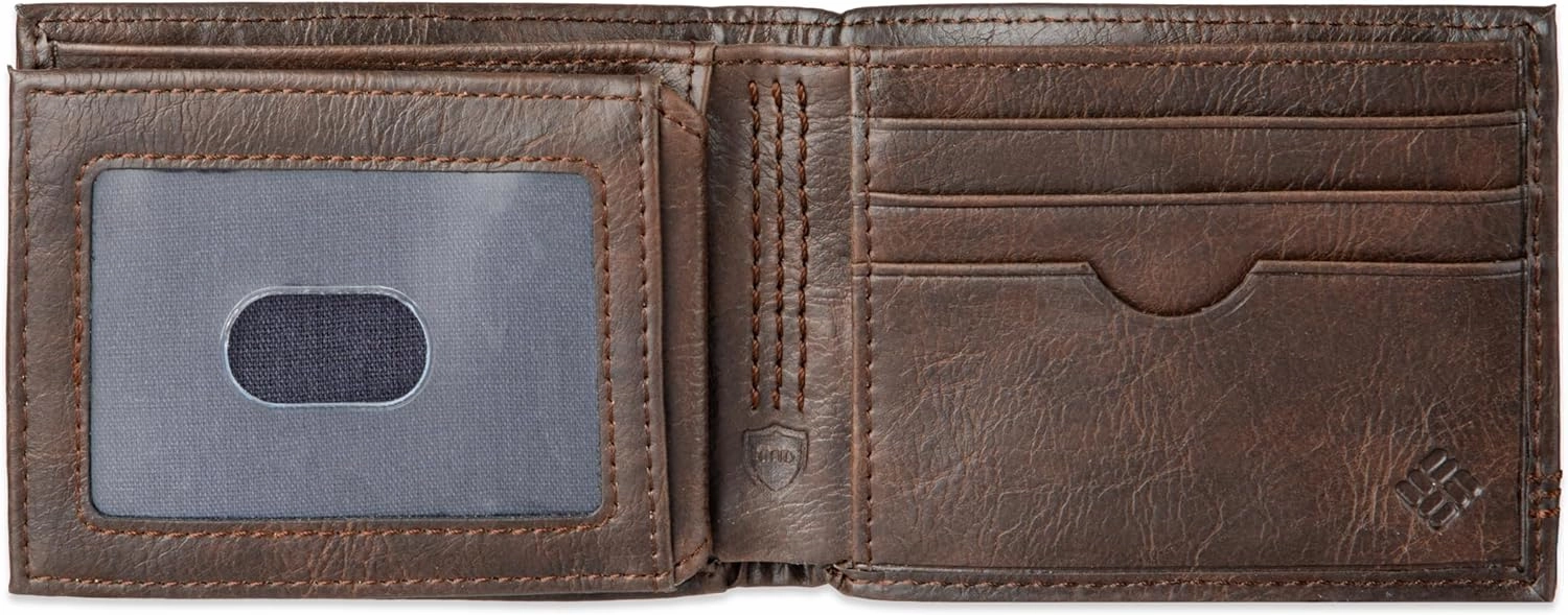 Columbia Men's Everyday Bifold Wallet-Multiple Card Slots, Id Window