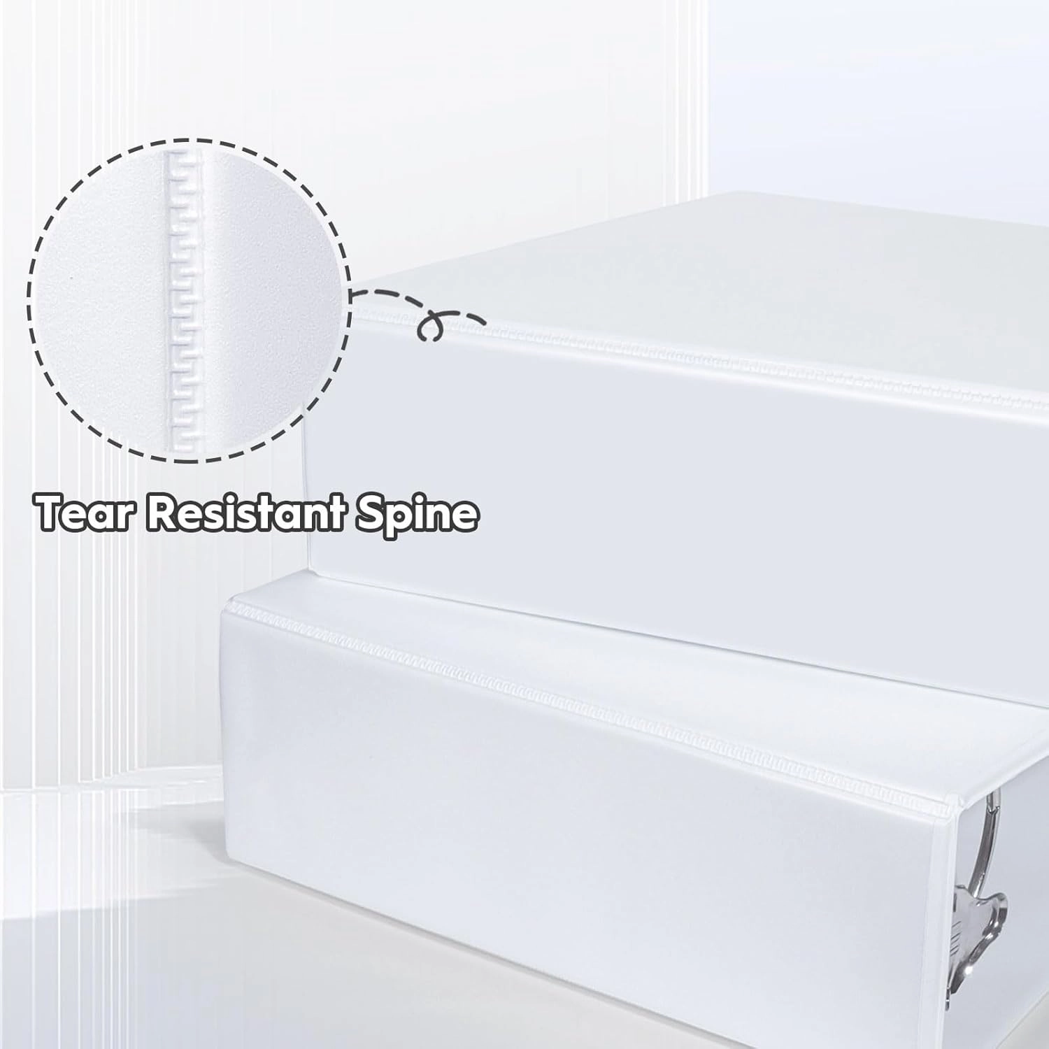 Comix Durable 3 Ring Binder, 3 inch D Ring Binders, Hold 725 Sheets of US Letter Size Paper, 2 Pack (White)