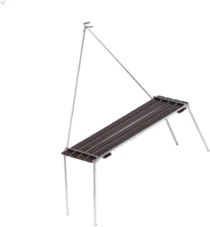 Compact Camping Table with Light Pole for Cooking and Travel, Beech