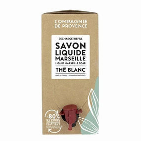 Compagnie de Provence Savon de Marseille Extra Pure Liquid Soap, White Tea, 101.4 Fl Oz Eco Refill