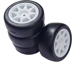 Compatible with 3Racing for Sakura M4 M5 MST for TCR for Tamiya M04 M05 4Pcs 58mm Tires 12mm Hex Wheels with Sponge 1/10 1/12 RC Drift Car RC Wheel Tires