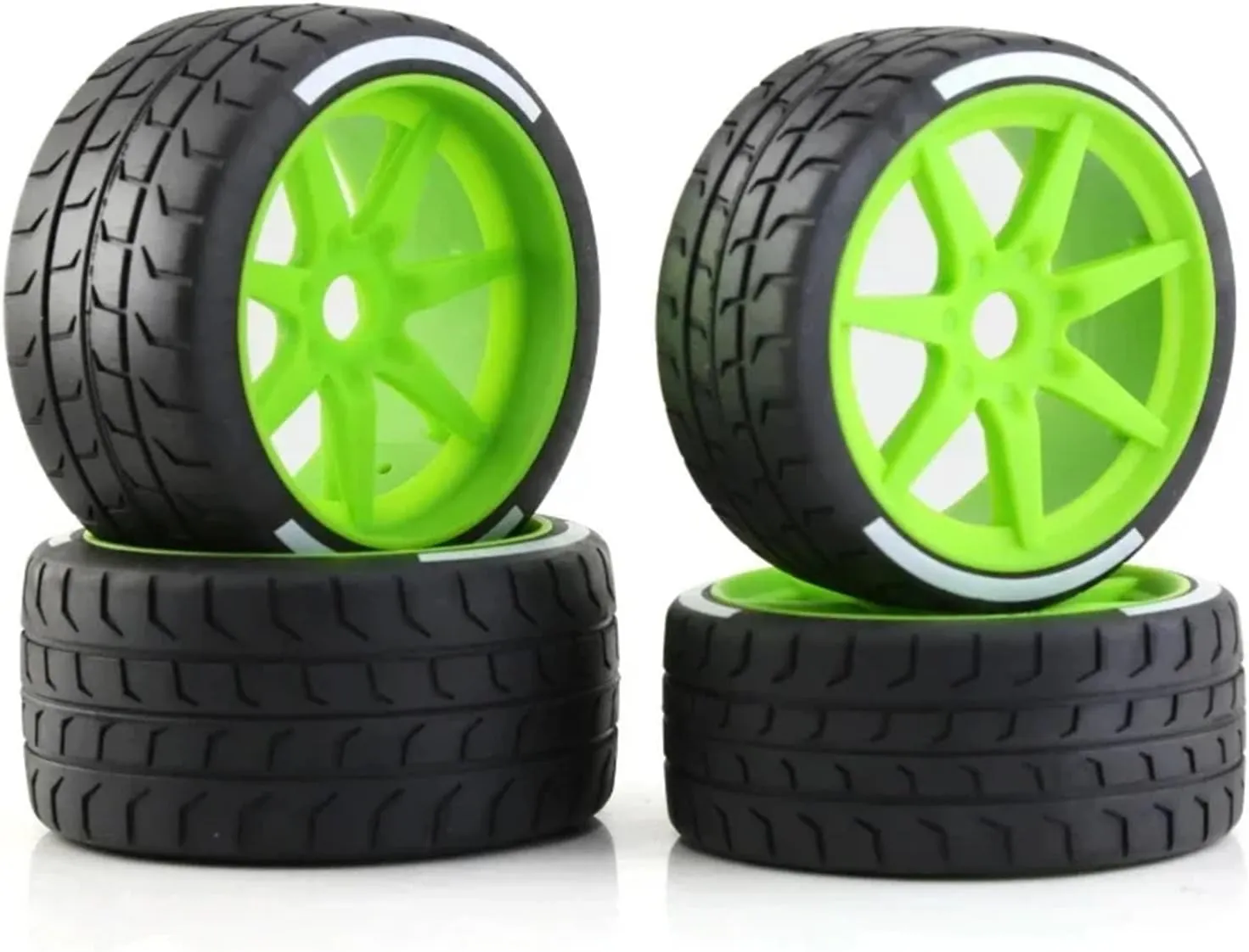 Compatible with Arrma for Felony for FSR GT 1/7 RC Car Model Upgrade Parts 53/107mm 42/100mm Tire Tyre 17mm Wheel Hex RC Wheel Tires(White)