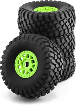 Compatible with ARRMA for Mojave for TRAXXAS for UDR for Yikong FS RC Car 4Pcs 138Mm 1/7 for Desert Short Course Truck Tire 17Mm Wheel Hex RC Wheel Tires(Green)