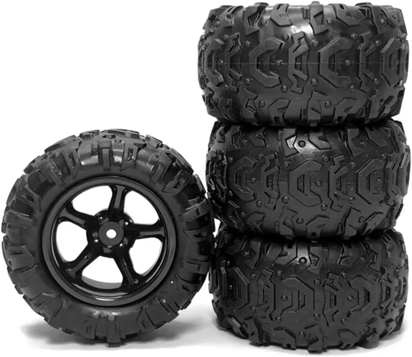 Compatible with DeeRc 9300 9310 for PXtoy 9300 9302 9303 9304 1/18 RC Car Spare Parts Accessories 4Pcs Rubber Tire Wheel Tyre RC Wheel Tires