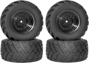 Compatible with HBX for HAIBOXING 901 901A 903 903A 905 905A 1/12 RC Car Upgrade Parts Spare Accessories 4Pcs Rubber Tire Tyre Wheel RC Wheel Tires