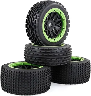 Compatible with HPI for ROFUN for ROVAN KM for Baja 5B 1/5 Rc Car Parts Off-Road Front and Rear Tyres Thickened Wheel Set RC Wheel Tires