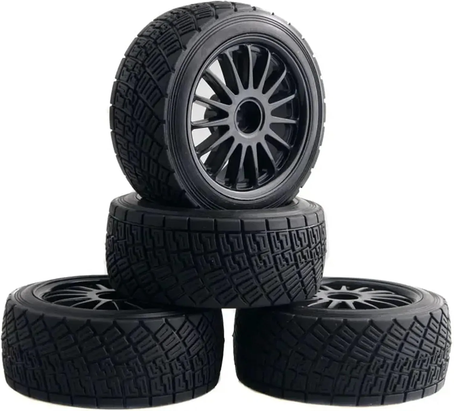 Compatible with HPI WR8 for Flux for Rally 3.0 110697 94177 4PCS 2.2 Inch Wheel Rims Hub 80MM Tires Tyre 1:10 RC Car Parts RC Wheel Tires(Black)