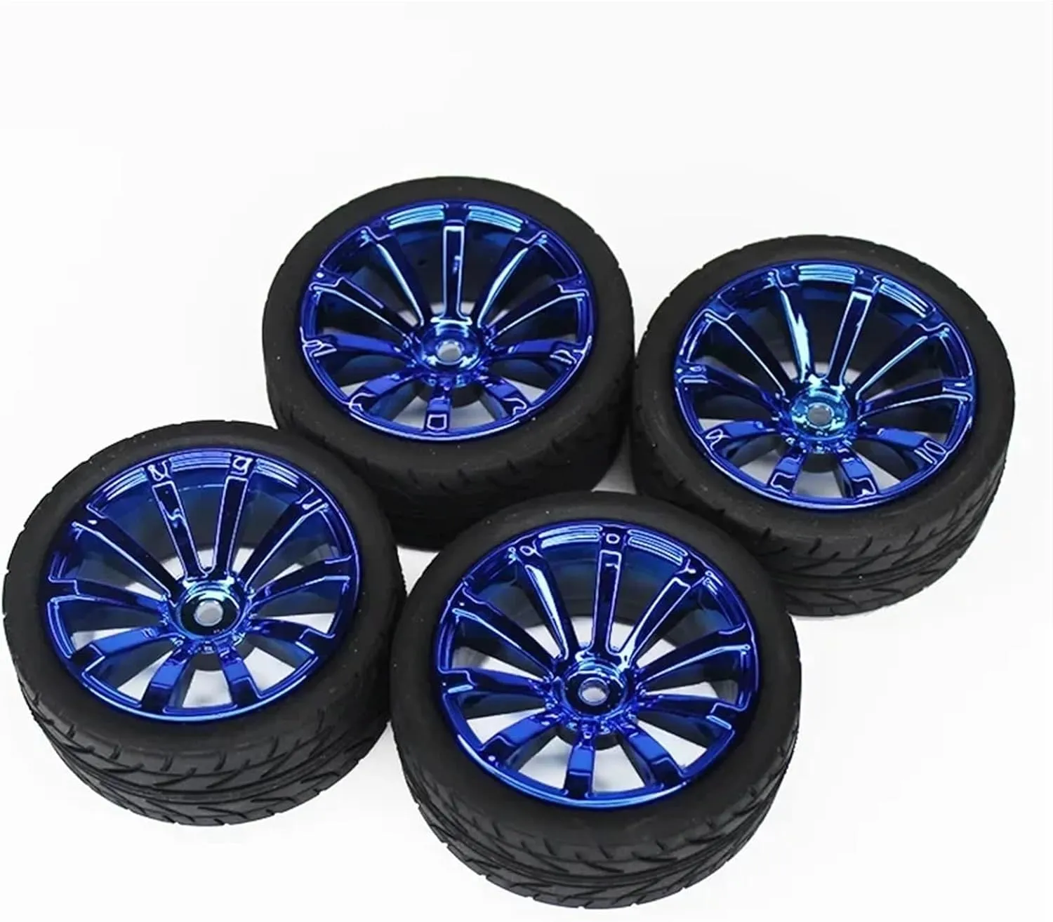 Compatible with HSP for HPI 1/10 RC Car Part Diameter 65mm Tires 4PCS Rubber Tire RC for Racing Car Tires On Road Wheel Rim RC Wheel Tires(B)
